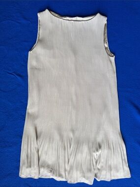 H&M Sage Sleeveless Ribbed Midi Dress with Pleated Hem